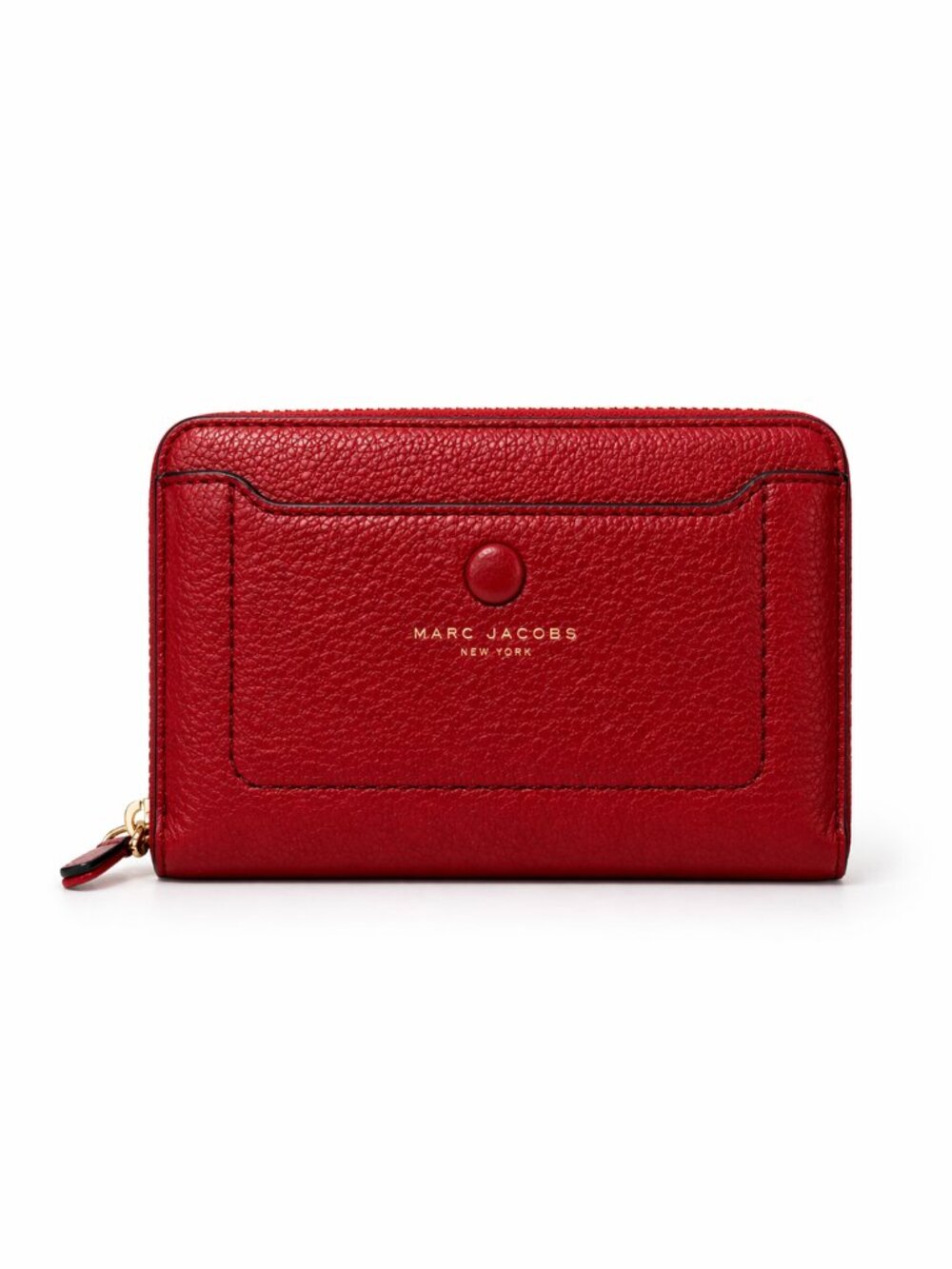 MARC JACOBS Red Leather Empire City Leather Organizer Snap Wallet